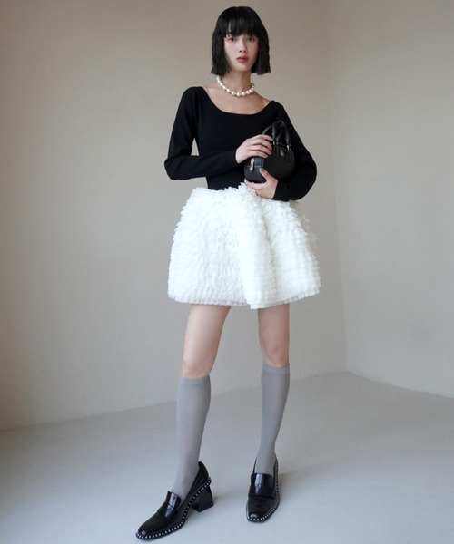 eimy istoire ワンピース ボリュームチュールフリルニット