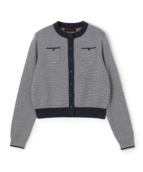 CABaN カーディガン 長袖パープル×グレー