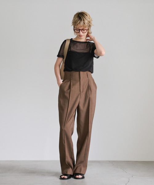 select MOCA（セレクトモカ） スラックス パンツ ハイウエストタック