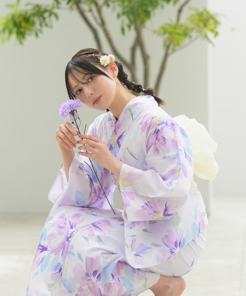 CELEN 浴衣 「下駄付き兵児帯ゆかた5点セット」浴衣・兵児帯・腰紐2本
