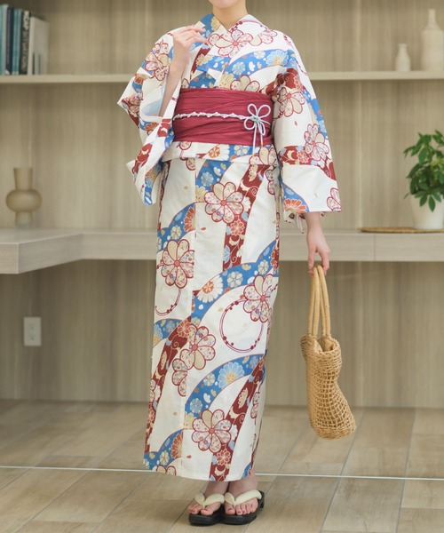 浴衣 「下駄付き兵児帯ゆかた5点セット」浴衣・兵児帯・腰紐2本・下駄