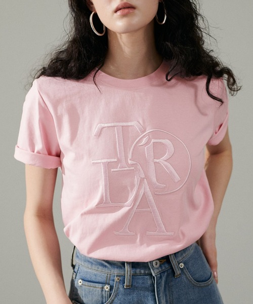 tシャツ 「LARUTA」厚盛りロゴ刺繍T レディース LARUTA tシャツ 「LARUTA」厚盛りロゴ刺繍T レディース