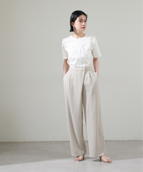LARUTA tシャツ 「LARUTA」厚盛りロゴ刺繍T レディース