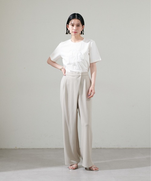 LARUTA tシャツ 「LARUTA」厚盛りロゴ刺繍T レディース