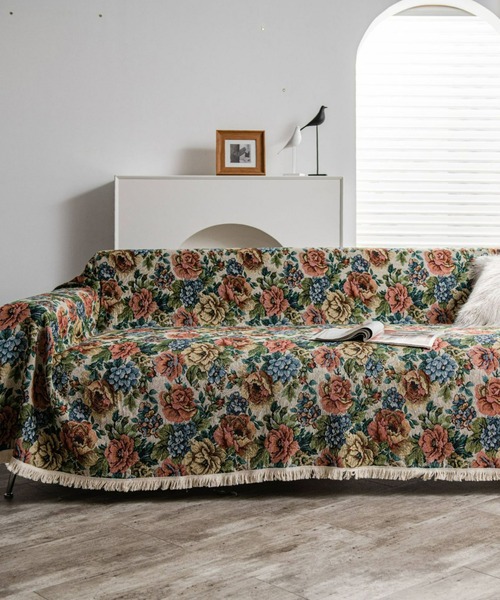 たのメル便送料込み☆昭和レトロ　花柄　ソファ　スペースエイジ インテリア レトロ花柄ソファークロス 140x180cm : ZOZOTOWN Yahoo!店