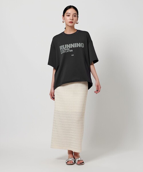 Americana ドローコードワイドクロップドTシャツ Americana 裾ドローコード ワイドクロップド Tシャツ , Black