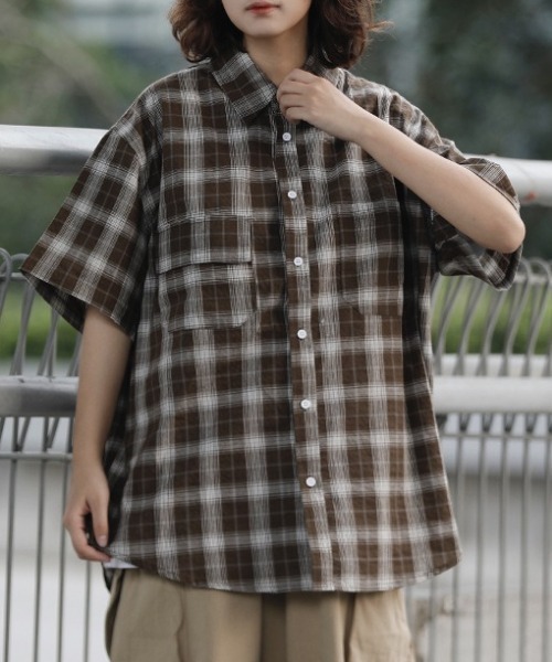 MGV シャツ 半袖オンブレチェックシャツ メンズ : ZOZOTOWN