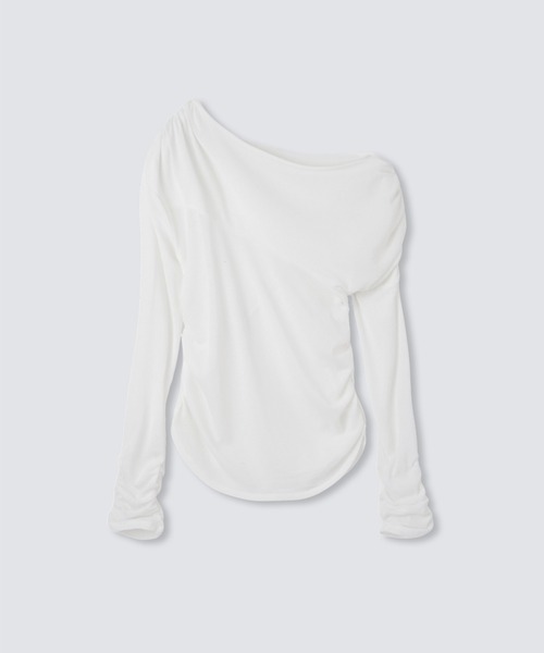 tシャツ アシンメトリー ドレープ プルオーバー KINO THE KEI レディース KINO THE KEI tシャツ アシンメトリー ドレープ プルオーバー