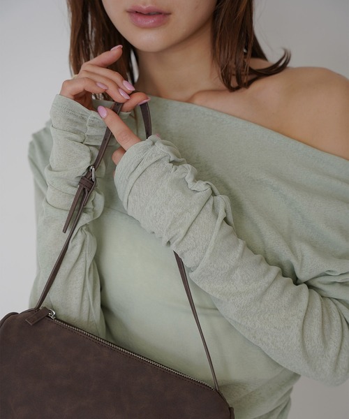 tシャツ アシンメトリー ドレープ プルオーバー KINO THE KEI レディース KINO THE KEI tシャツ アシンメトリー ドレープ プルオーバー