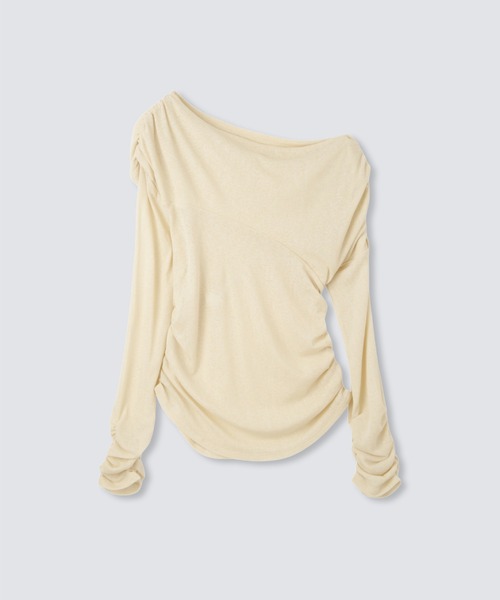 tシャツ アシンメトリー ドレープ プルオーバー KINO THE KEI レディース KINO THE KEI tシャツ アシンメトリー ドレープ プルオーバー
