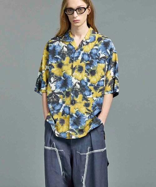 25s/s MAISON SPECIAL 総柄 しわ加工 半袖 シャツ メンズ MAISON SPECIAL シャツ 「UNISEX」「LIMITED EDITION」ORIGINAL
