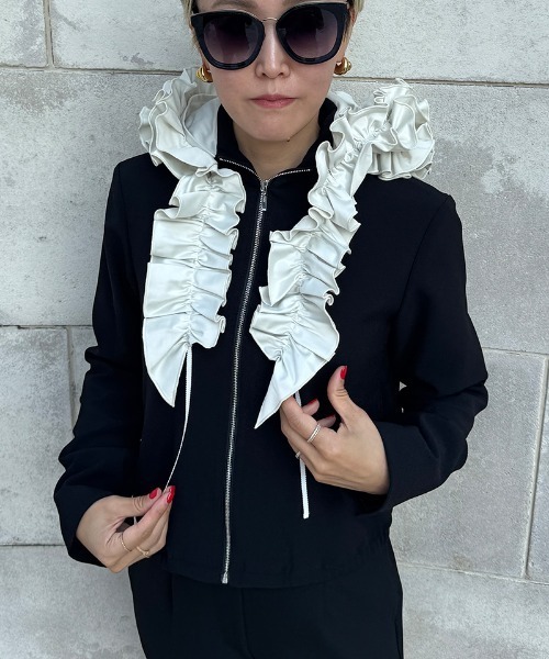 コート アウター ギャザーリボンブルゾン レディース : ZOZOTOWN Yahoo