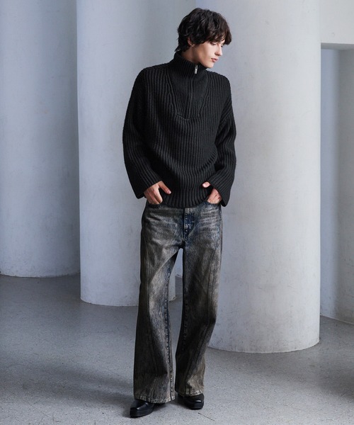 CLEL(クレイル) セーター ニット 「CLEL」Volume Melange Half-Zip CLEL(クレイル) セーター ニット 「CLEL」Volume Melange Half-Zip