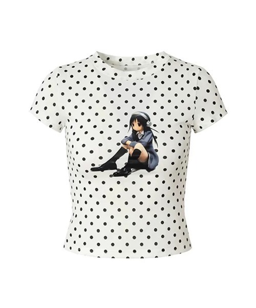 DIAVEL tシャツ 期間限定SALE価格中/Dot Anime Cropped Tee／静かな