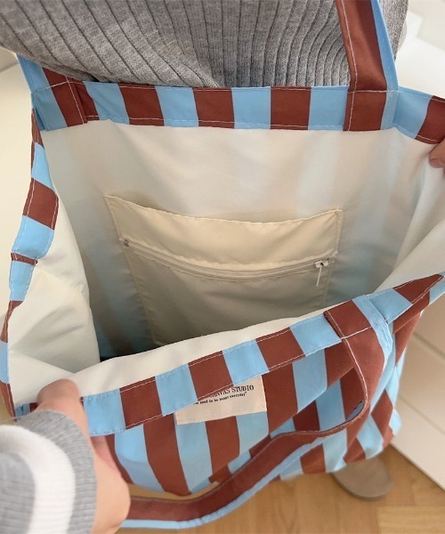 トートバッグ バイカラーストライプ TOTE BAG レディース : ZOZOTOWN