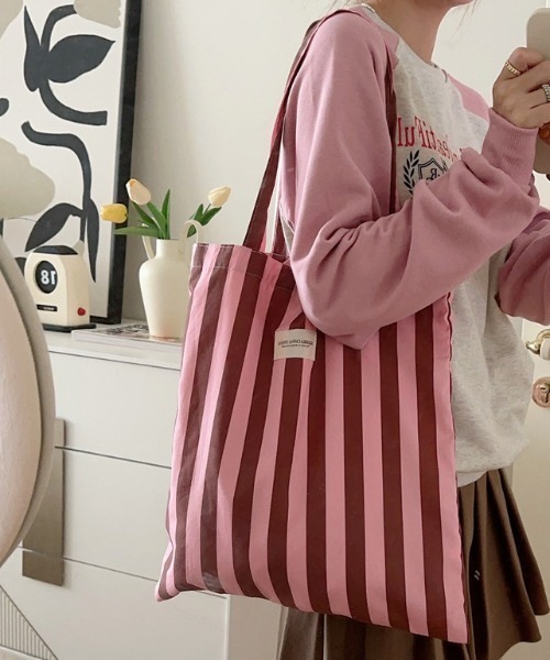 トートバッグ バイカラーストライプ TOTE BAG レディース : ZOZOTOWN