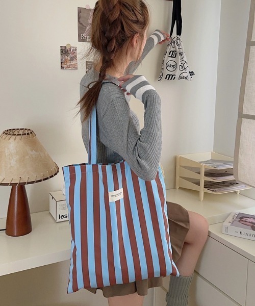 トートバッグ バイカラーストライプ TOTE BAG レディース : ZOZOTOWN