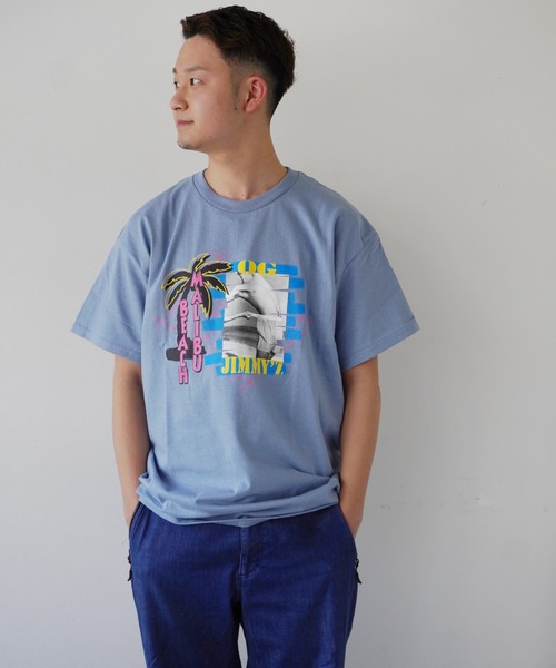 「Port」 「JIMMY’Z」半袖Tシャツ L ライトブルー メンズ