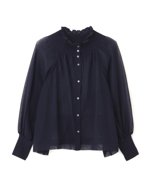 【定価7万】 2025SS！ 極美品✨ ADORE シャーリングシアーニット 紺 ADORE（アドーア） カーディガン シャーリングシアーニット レディース