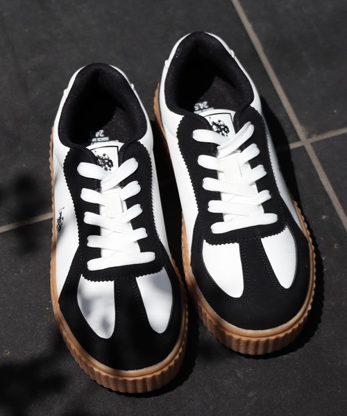 「U.S. POLO ASSN.」 ローカットスニーカー 24.5cm ブラック レディース