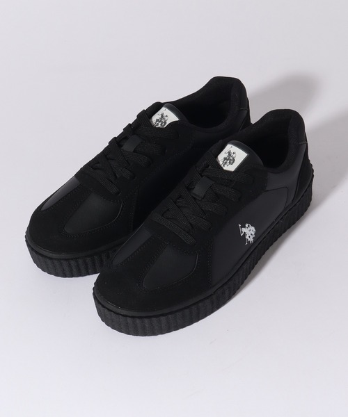 「U.S. POLO ASSN.」 ローカットスニーカー 24.5cm ブラック レディース