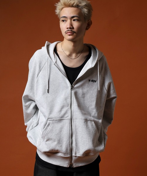 NERDY パーカー ブレンクロゴフーディージップアップ メンズ