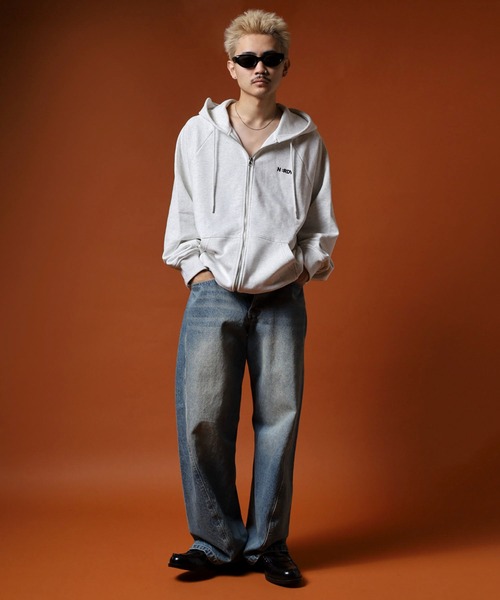 NERDY パーカー ブレンクロゴフーディージップアップ メンズ