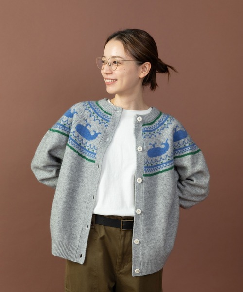 PAR ICI（パーリッシィ） カーディガン クジラジャカード 求心風2WAY