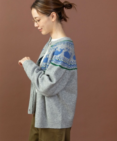 PAR ICI（パーリッシィ） カーディガン クジラジャカード 求心風2WAY