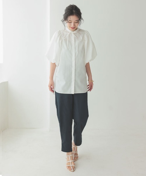 「DONOBAN」 半袖ブラウス F ホワイト レディース_画像4