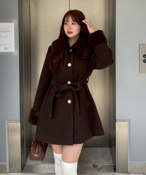 NICE CLAUP ファーコート 新作 one after another NICE CLAUP コート アウター 「今すぐお届け可能