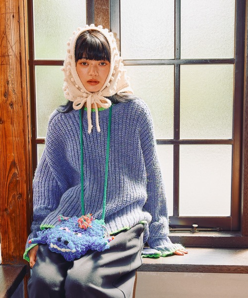 niko and…（ニコアンド） ストール マフラー オリジナルポンポンニット