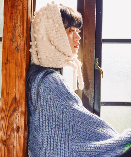 niko and…（ニコアンド） ストール マフラー オリジナルポンポンニット