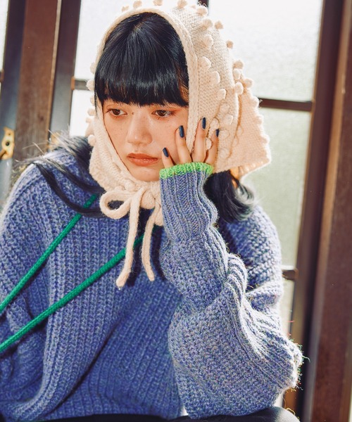 niko and…（ニコアンド） ストール マフラー オリジナルポンポンニット