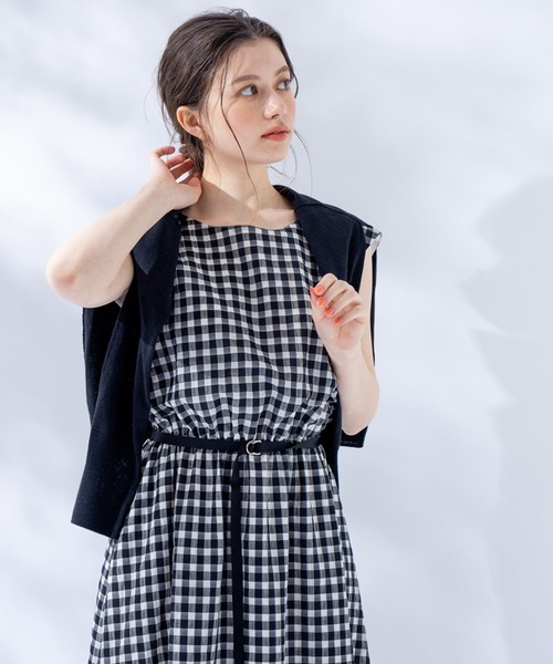 「en recre」 ノースリーブワンピース 2 ブラック レディース_画像3