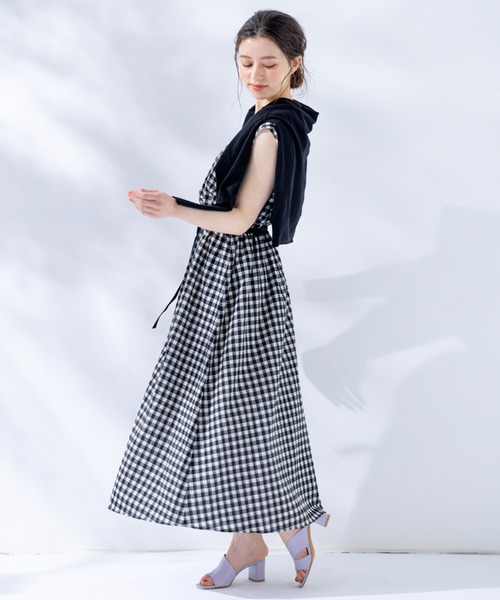 「en recre」 ノースリーブワンピース 2 ブラック レディース_画像4