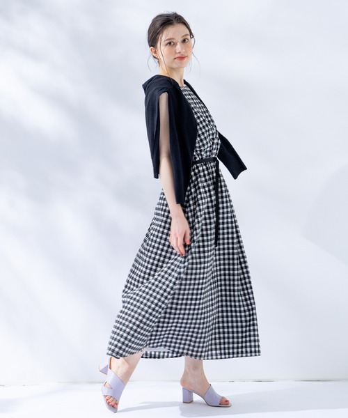 「en recre」 ノースリーブワンピース 2 ブラック レディース_画像5