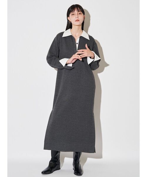 ELENDEEK（エレンディーク） ワンピース バイカラーポロワンピース