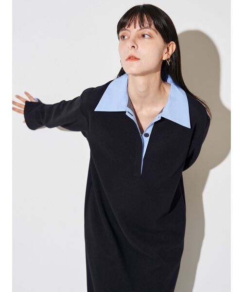 ELENDEEK（エレンディーク） ワンピース バイカラーポロワンピース