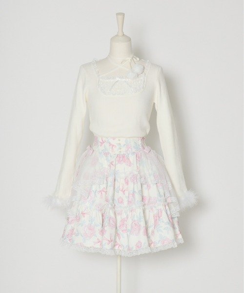 mellfy memory（メルフィーメモリー） スカート Rosy Flora tulle Veil