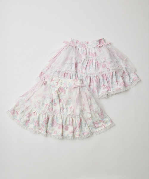 mellfy memory（メルフィーメモリー） スカート Rosy Flora tulle Veil