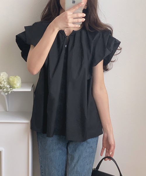 「LAUIR」 半袖ブラウス MEDIUM ホワイト レディース_画像4