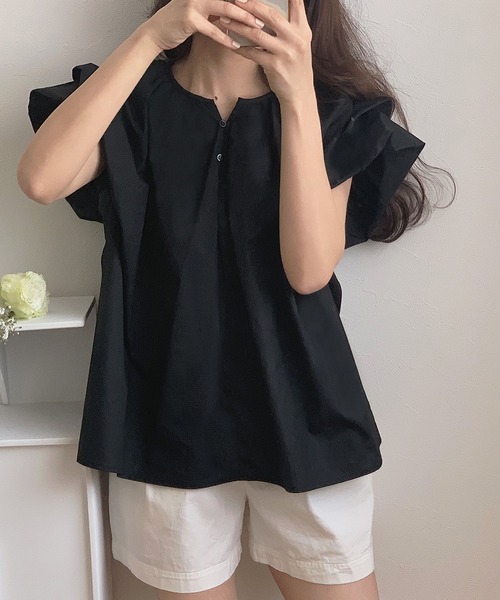 「LAUIR」 半袖ブラウス MEDIUM ホワイト レディース_画像6