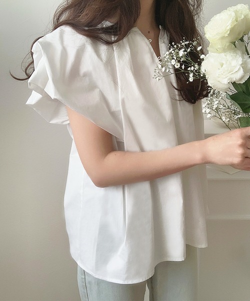 「LAUIR」 半袖ブラウス MEDIUM ホワイト レディース_画像8