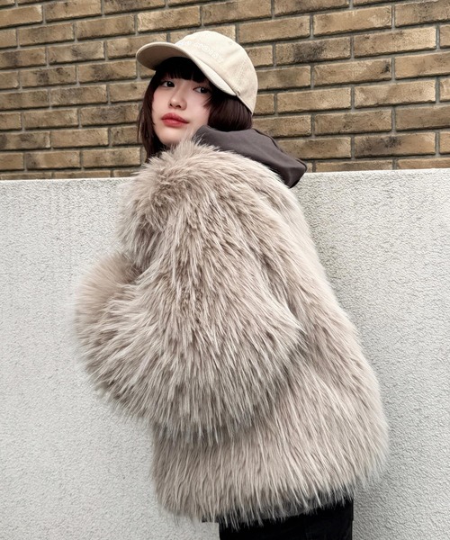 AUREN コート ジャケット 「ユニセックス」襟付きファージャケット