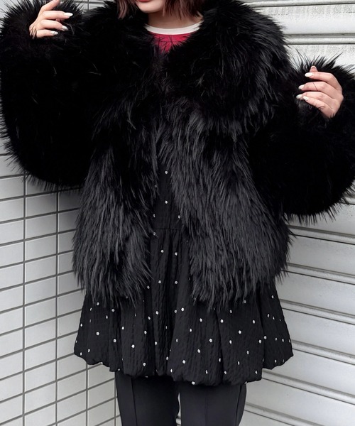 AUREN コート ジャケット 「ユニセックス」襟付きファージャケット