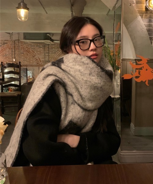 マフラー ストール モヘア ボリューム フリンジF柄マフラー レディース | ブランド登録なし | 05