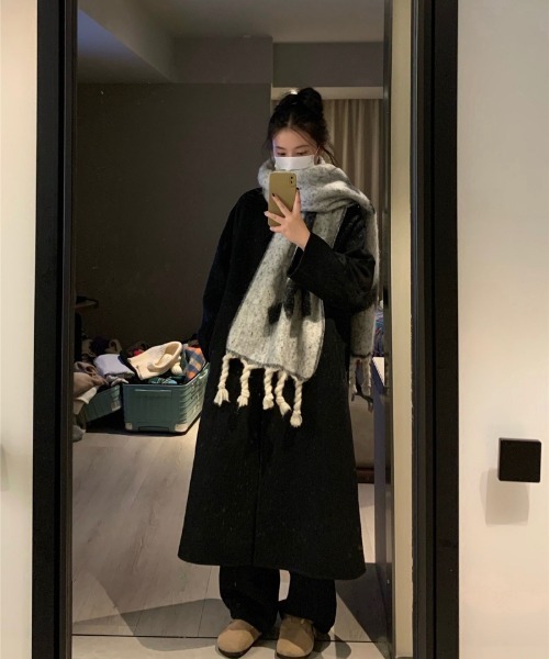 マフラー ストール モヘア ボリューム フリンジF柄マフラー レディース | ブランド登録なし | 06