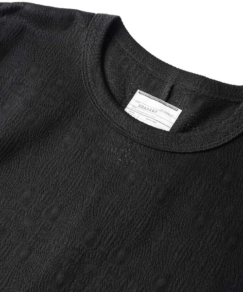 「SHAREEF」 7分袖Tシャツ 1 パープル メンズ_画像4