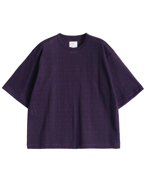 「SHAREEF」 7分袖Tシャツ 1 パープル メンズ_画像6